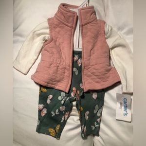 COPY - NWT/ 3pc. Set for Newborn. Brand: carters. Long sleeve onesie w/leggings…